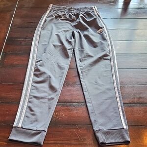 Adidas Kids Charcoal Joggers with White Stripes